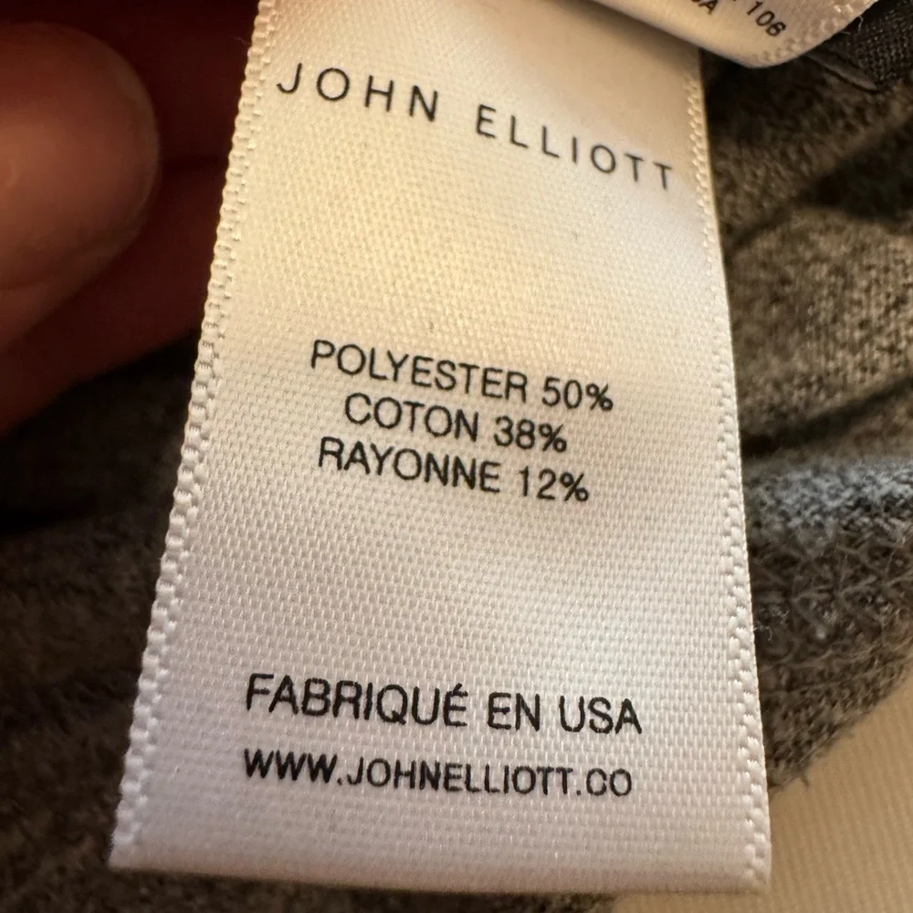 John Elliott Tri-Blend Long Sleeve Mercer Tee Heather Grey Size 3 L